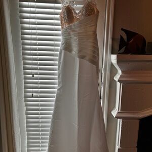 JewelClues gown with detachable train